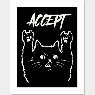 accept metal cat Posters and Art